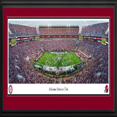 Alabama Football, Band Logo - 44x18-inch Double Mat, Deluxe Framed Picture by Blakeway Panoramas