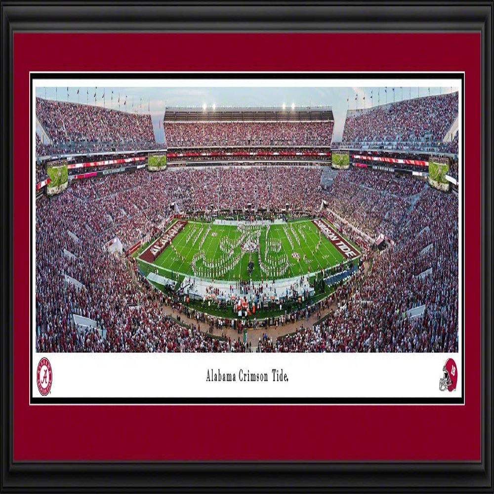 Alabama Football, Band Logo - 44x18-inch Double Mat, Deluxe Framed Picture by Blakeway Panoramas
