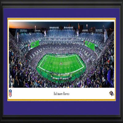 Baltimore Ravens Football - 44x18-inch Double Mat, Deluxe Framed Picture by Blakeway Panoramas