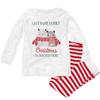 Customized Girl Happy Bear Matching Family Christmas Pajamas: Toddler Pajama Rib Set view 1