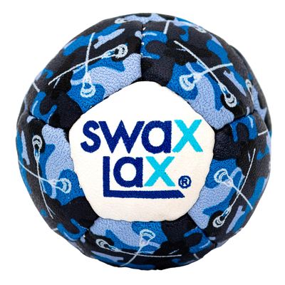 SWAX LAX Lacrosse Training Ball - Indoor Outdoor Practice Less Bounce & Rebounds (1 Blue Camo Sticks)