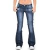 Womens Skinny Bell Bottom Jeans Ripped High Waisted Classic Totally Shaping Slim Fit Fitted Denim Pants Navy view 2