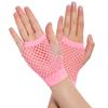 Lastclream 80s Short Fishnet Gloves for Women Cosplay Costume Party Accessories Fingerless Mesh Fishnet Glove (Pink) view 1