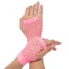 Lastclream 80s Short Fishnet Gloves for Women Cosplay Costume Party Accessories Fingerless Mesh Fishnet Glove (Pink) view 2