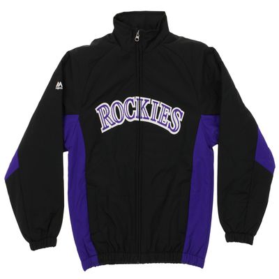 Outerstuff MLB Boys Youth (8-20) Double Climate Full Zip Jacket, Colorado Rockies, Medium (10-12)