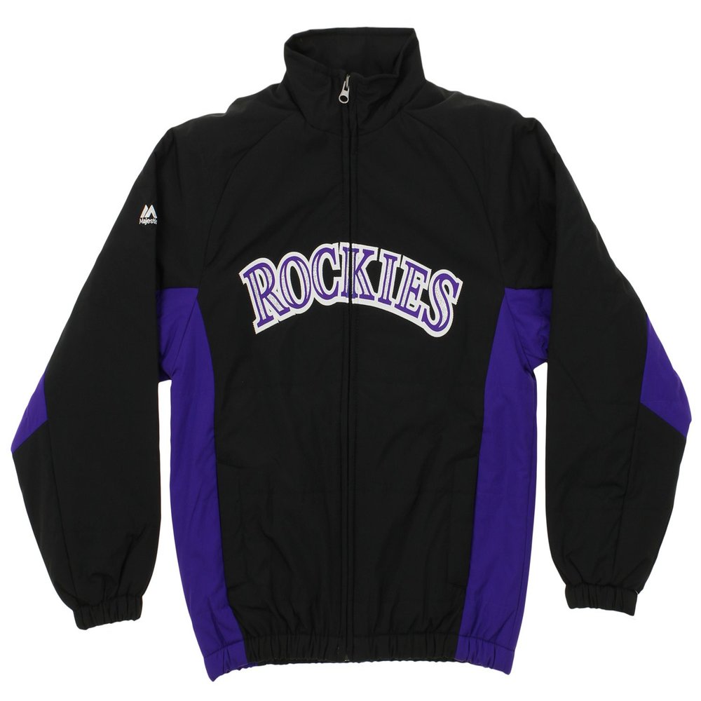 Outerstuff MLB Boys Youth (8-20) Double Climate Full Zip Jacket, Colorado Rockies, Medium (10-12)