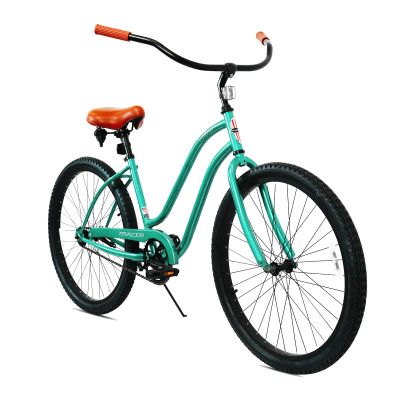 Tracer ACE 26 Inch Beach Cruiser Bike Coaster Brake Single-Sp Black Spokes One Piece Crank Alloy Black Rims for Adults (Female, Green)