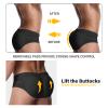 Akkad Kuti Mens Butt Lifter Shapewear Hip Enhancer Mens Padded Underwear with Detachable Pads (Black Low-waisted, S) view 3