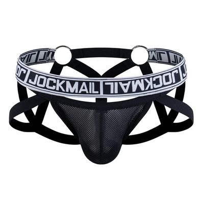 JOCKMAIL Mesh Breathable Jockstrap Athletic Supporters for Men Jock Strap Male Underwear Black