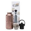 Velo Canteen 13.5 Oz, Fits in Bicycle Bottle Cage, 2 Lids (Straw Lid), Copper Color, Double Walled Vacuum Insulated Stainless Steel, Coffee Bottle view 1