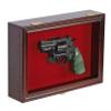 Single Handgun Pistol Revolver Gun Display Case Wall Mount Lockable Red Felt Cabinet w/ 98% UV Protection Acrylic Door Gun Shadow Box Stand Rack Holder (Mahogany Finish Frame) view 2
