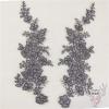 HXSCOO 1 Pair Sequins Embroidery Lace Flower Patch Wedding Evening Dress Veil Headdress Decorative Materia 34 * 9CM (Color : G) view 1