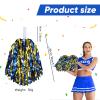 Hanaive 24 Pcs Pom Poms Cheerleading Cheerleader Spirited Cheer Baton Handle Metallic Foil for Sports Team Party Dance Cheering(Blue, Gold) view 2