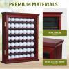 7-Shelf Golf Ball Display Case in Solid Pine Wood with UV Protection and Lockable Glass Door for Organizing and Showcasing Golf Memorabilia view 3
