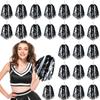 Hanaive 24 Pcs Pom Poms Cheerleading Cheerleader Spirited Cheer Baton Handle Metallic Foil for Sports Team Party Dance Cheering(Black, White) view 1
