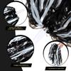 Hanaive 24 Pcs Pom Poms Cheerleading Cheerleader Spirited Cheer Baton Handle Metallic Foil for Sports Team Party Dance Cheering(Black, White) view 3