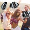 Hanaive 24 Pcs Pom Poms Cheerleading Cheerleader Spirited Cheer Baton Handle Metallic Foil for Sports Team Party Dance Cheering(Black, White) view 4