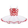 Nikiikoo Kids Girls Candy Cane Striped Sequins Ballet Tutu Dance Dress Figure Ice Skating Dress Christmas Costume Candy 4 Years view 1