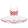 Nikiikoo Kids Girls Candy Cane Striped Sequins Ballet Tutu Dance Dress Figure Ice Skating Dress Christmas Costume Candy 4 Years view 2
