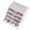 Cq acrylic Earring Jewelry Organizer with 5 Drawers,Clear Acrylic Jewelry Box for Women,Velvet Earring Display Holder for Earrings Ring Bracelet Necklace,Birthday and Christmas Gift,Grey view 1