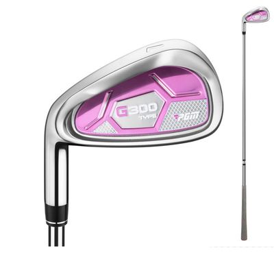 Left Handed Golf Iron Women G300#7 Golf Irons Ladies Golf Clubs Steel Head Golf Club Iron (Pink,Steel Rod)