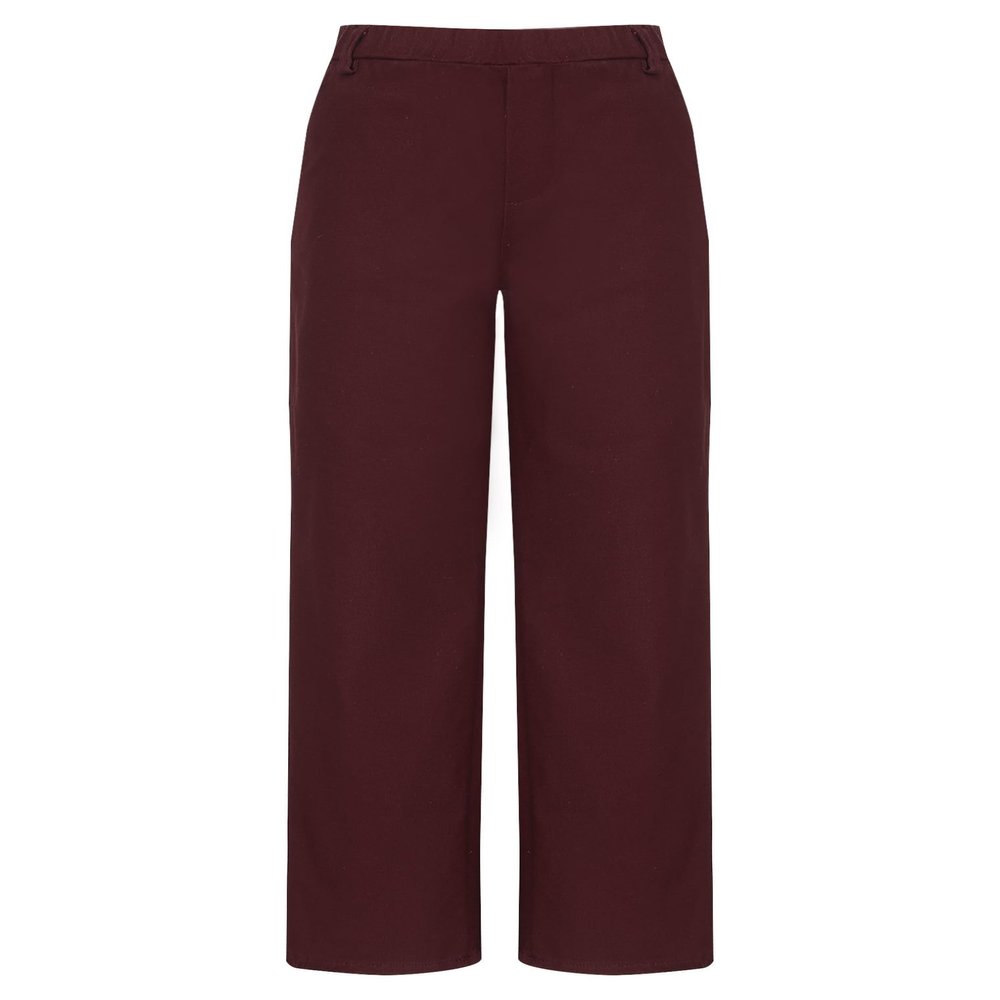 Hularka Kids Boys Gentleman Suit Pants Elastic Waistband Belt Loop Pants for Wedding Birthday Party Burgundy 14 Years