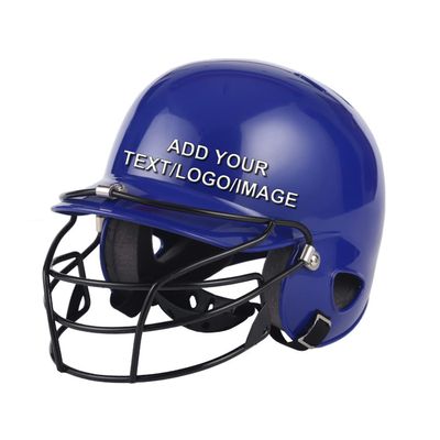 Custom Personalized Baseball Batting Helmet,Customize Your Image Logo Text (Style1-Blue+Mask, Senior)