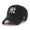 47 New York Yankees Thorn Clean Up Dad Hat Baseball Cap - Black/Rose view 1