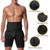 Akkad Kuti Mens Butt Lifter Shapewear Hip Enhancer Mens Padded Underwear with Detachable Pads (Black High-waisted, L) view 2
