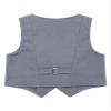 RUNQHUI Kids Boys' V-Neck Suit Vest Gentleman Formal Outfit Tuxedo Waistcoat Pants Clothing Set Grey 10 Years view 2