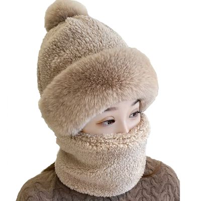 Women's Cycling Windproof Scarf Hat (US, Alpha, One Size, Light Brown)