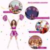 Hanaive 24 Pcs Pom Poms Cheerleading Cheerleader Spirited Cheer Baton Handle Metallic Foil for Sports Team Party Dance Cheering(Rose Red, Silver) view 3