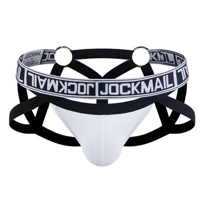 JOCKMAIL Mesh Breathable Jockstrap Athletic Supporters for Men Jock Strap Male Underwear White