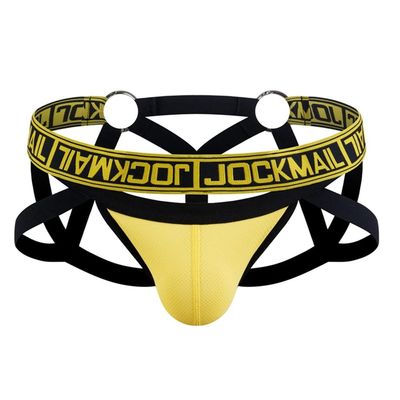 JOCKMAIL Mesh Breathable Jockstrap Athletic Supporters for Men Jock Strap Male Underwear Yellow