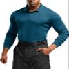 CQR Men's Polo Shirt, Long Sleeve Tactical Shirts, Outdoor UPF 50+ Pique Shirt, Dry Fit Lightweight Golf Shirts, Frost Essential Long Dark Teal, XX-Large view 1