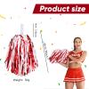 Hanaive 24 Pcs Pom Poms Cheerleading Cheerleader Spirited Cheer Baton Handle Metallic Foil for Sports Team Party Dance Cheering(Red, White) view 2