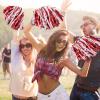 Hanaive 24 Pcs Pom Poms Cheerleading Cheerleader Spirited Cheer Baton Handle Metallic Foil for Sports Team Party Dance Cheering(Red, White) view 4