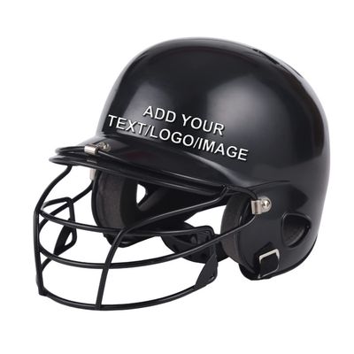Custom Personalized Baseball Batting Helmet,Customize Your Image Logo Text (Style1-Black+Mask, Senior)