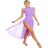 FEESHOW Women's Lyrical Dance Costumes Contemporary Dance Costumes Shiny Sequin Dance Dresses Ballet Leotard Dresses Strappy Light Purple X-Large view 2
