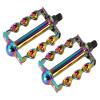 Lowrider Bike Twisted Flat Pedals 1/2 W/Logo Oil Slick. view 1