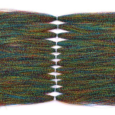12 Packs 270 Strands per Bag Crystal Flash Line Fly Fishing Tying Material Dry Flies Multiple Colors (8-Multicolored_green-12Packs)