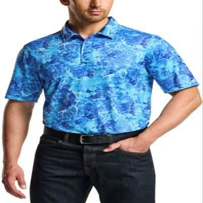 CQR Men's Polo Shirts, Tactical Short Sleeve Golf Performance Shirts, Lightweight Dry Fit UPF 50+ Pique, Frost Essential Reef, Medium