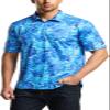 CQR Men's Polo Shirts, Tactical Short Sleeve Golf Performance Shirts, Lightweight Dry Fit UPF 50+ Pique, Frost Essential Reef, Medium view 2
