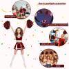Hanaive 24 Pcs Pom Poms Cheerleading Cheerleader Spirited Cheer Baton Handle Metallic Foil for Sports Team Party Dance Cheering(Black, Red) view 4