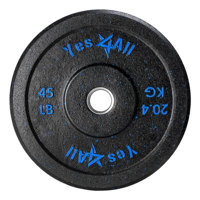 Yes4All 2" Bumper Plate, 10-190 LB Olympic Rubber Weight Plate with Steel Hub for WeightLifting, Strength Training, Home Gym, Less Impact, Absorb Bounce & Shock, Multiple Options, 45LB
