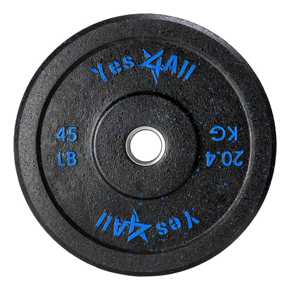 Yes4All 2" Bumper Plate, 10-190 LB Olympic Rubber Weight Plate with Steel Hub for WeightLifting, Strength Training, Home Gym, Less Impact, Absorb Bounce & Shock, Multiple Options, 45LB