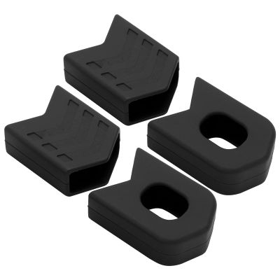 Bicycle Crank Protector, 4pcs Universal Bike Crank Protector Crankset Silicone Bicycle Crank Arm Boot Gear Covers Bike Cranksets Crank Boot Protectors Crank Protector Mountain Bike Crank Covers(Black)