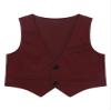 RUNQHUI Kids Boys' V-Neck Suit Vest Gentleman Formal Outfit Tuxedo Waistcoat Pants Clothing Set Burgundy 10 Years view 1