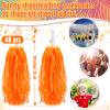 Yunsailing 48 Pieces Plastic Cheer Pompoms Sports Dance Cheerleader Pom Poms with Handles Squad Team Spirited Sports Party Dance Cheering Decorations for Adults Cheerleading(Orange) view 2