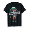 Music Director Elf Christmas Group Xmas Pajama Party T-Shirt, Men, Black, Large view 1